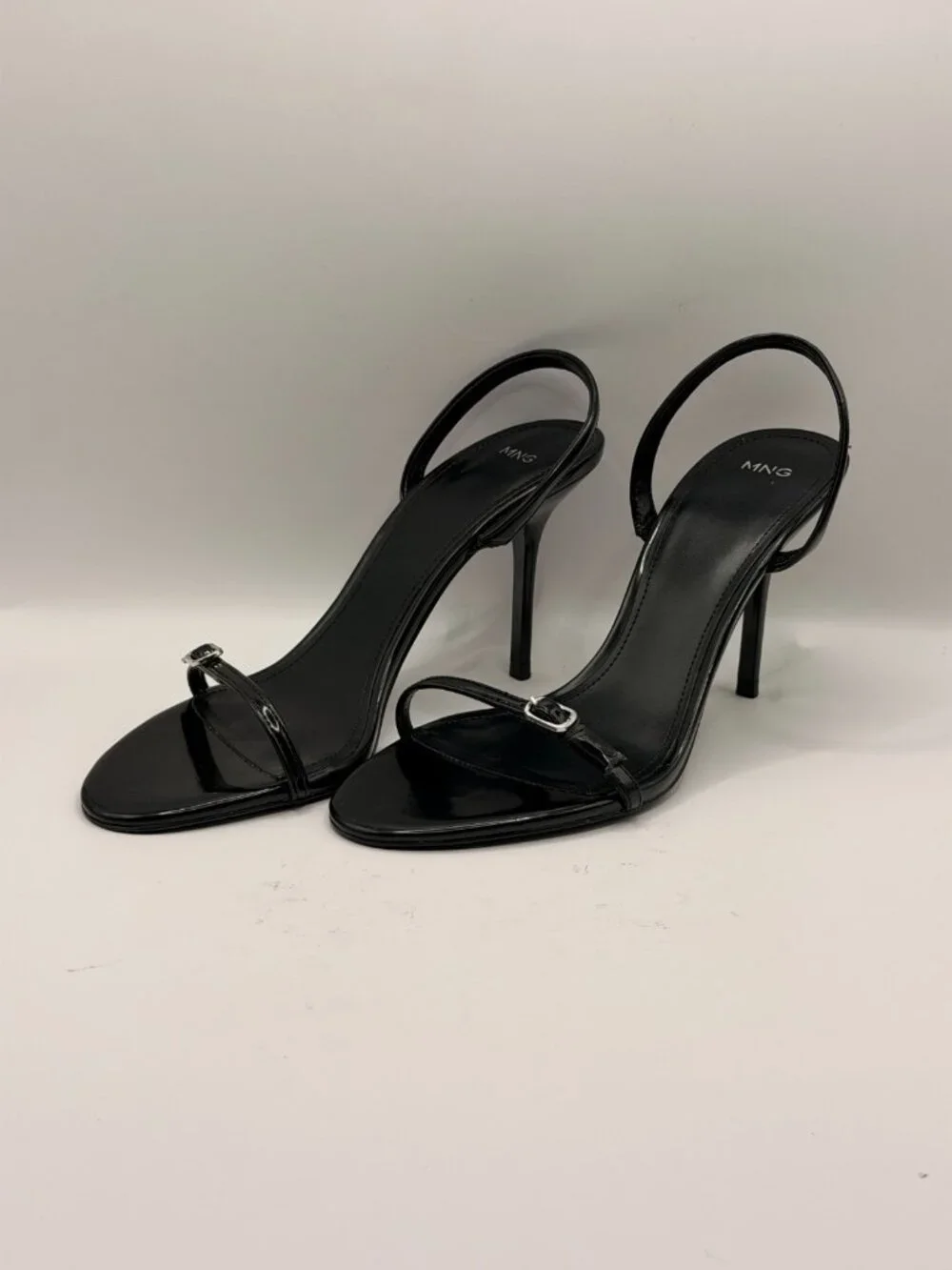 MANGO Women Black Strap Slingback High Heel Sandal Sz EU 40 US 9.5